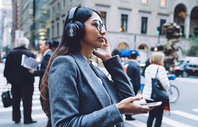 Woman with headphones